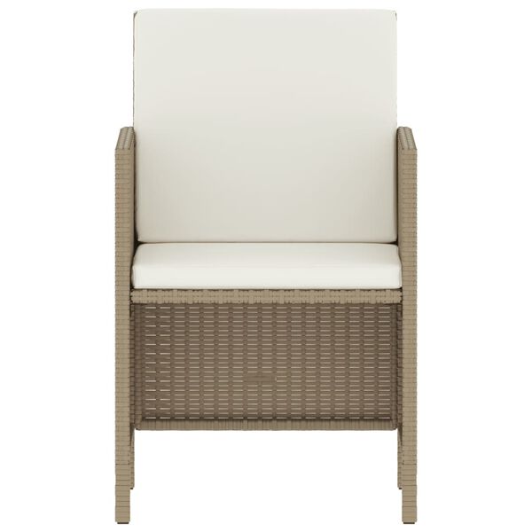 vidaXL Set comedor de jardín 6 pzas con cojines ratán sintético beige