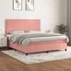 vidaXL Cama box spring con colch&oacute;n terciopelo rosa 180x200 cm