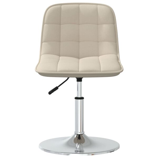 vidaXL Sillas de comedor giratorias 4 unidades tela color crema