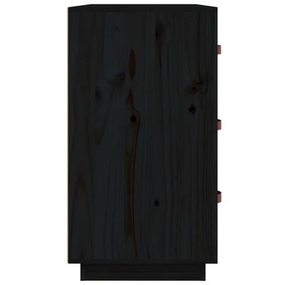 vidaXL Aparador madera maciza de pino negro 80x40x75 cm
