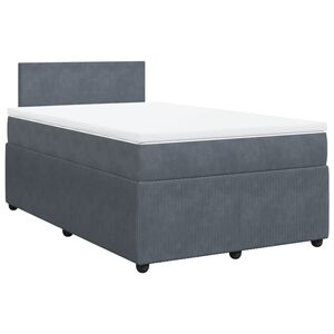 vidaXL Cama box spring con colch&oacute;n terciopelo gris oscuro 120x190 cm
