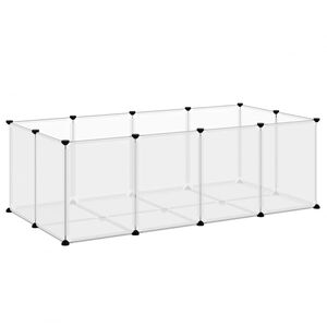 vidaXL Jaula animales peque&ntilde;os transparente PP y acero 144x74x46,5 cm