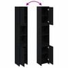 vidaXL Gabinete de Ba&ntilde;o con puerta Roble Negro 30 x 30 x 183,5 cm