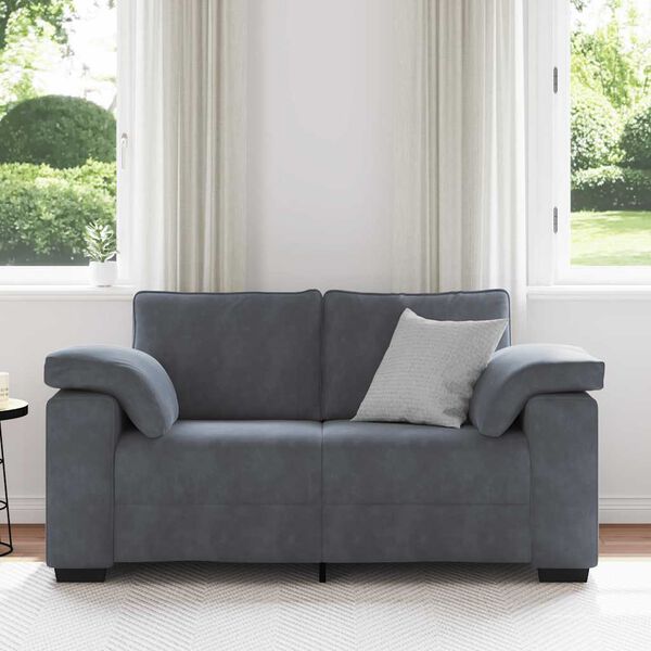 vidaXL Sofá Loveseat gris oscuro 120 cm terciopelo