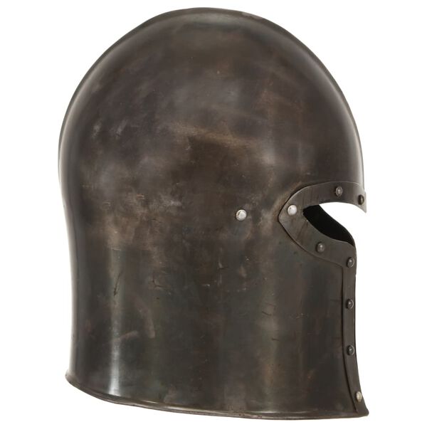 vidaXL Réplica de casco de caballero medieval antiguo LARP acero plata