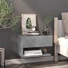 vidaXL Mesita de noche de pared color gris hormig&oacute;n