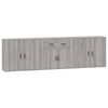 vidaXL Aparadores 3 piezas madera contrachapada gris Sonoma