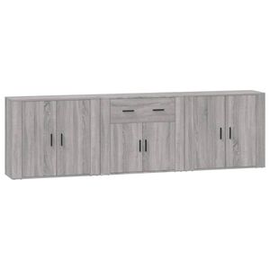 vidaXL Aparadores 3 piezas madera contrachapada gris Sonoma