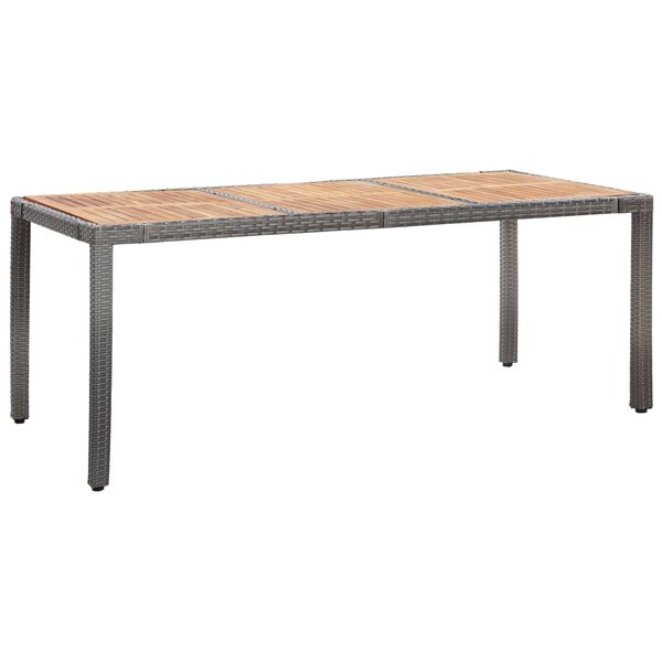 vidaXL Set de comedor de jard&iacute;n 9 pzas y cojines rat&aacute;n sint&eacute;tico gris