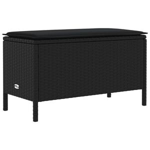 vidaXL Reposapi&eacute;s de Jard&iacute;n Negro 80 x 38 x 45 cm Rat&aacute;n sint&eacute;tico