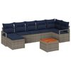 vidaXL Conjunto de sof&aacute;s de jard&iacute;n 8 uds. Gris rat&aacute;n sint&eacute;tico