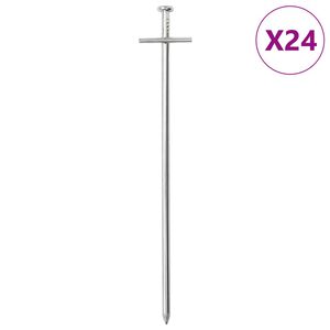 vidaXL Clavijas para tienda 24 uds acero galvanizado 23 cm &Oslash;6 mm