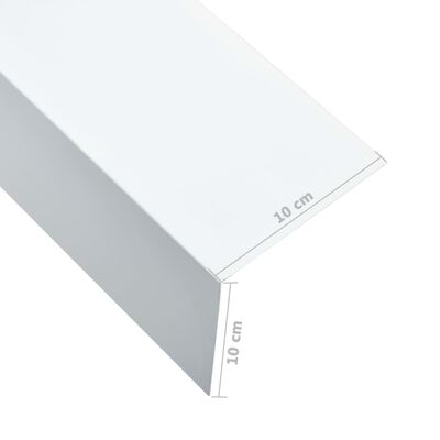 vidaXL Perfiles en L 90° 5 uds aluminio blanco 170 cm 100x100 mm