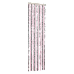 vidaXL Cortina antimoscas chenilla gris plateado y rosa 56x185 cm