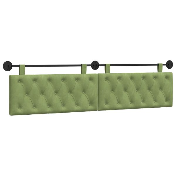 vidaXL Cabecera Colgante Verde claro 210 x 55 x 7 cm Terciopelo