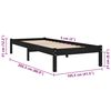 vidaXL Estructura de cama sin colch&oacute;n madera maciza negro 100x200 cm
