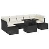 vidaXL Conjunto de sof&aacute; de jard&iacute;n 8 uds. Negro y crema