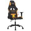 vidaXL Silla gaming de masaje tela negro y naranja