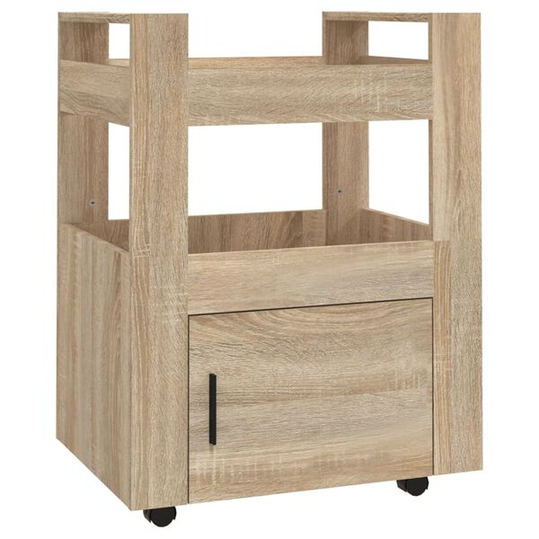 vidaXL Carrito de cocina madera contrachapada color roble 60x45x80 cm
