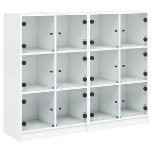 vidaXL Estanter&iacute;a con puertas madera de ingenier&iacute;a negro 136x37x109 cm