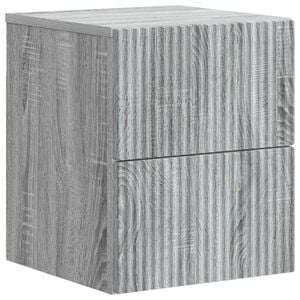 vidaXL Mesita de Noche de Pared Gris Sonoma 33 x 34,5 x 40 cm
