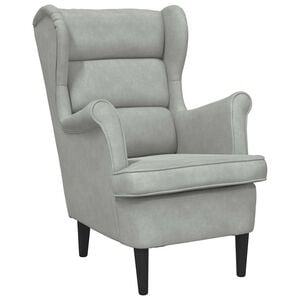 vidaXL Sill&oacute;n de terciopelo gris claro
