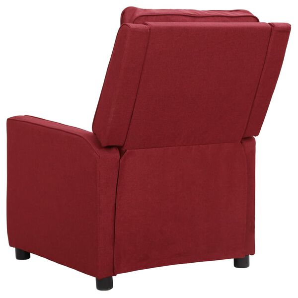 vidaXL Sill&oacute;n reclinable de tela rojo tinto
