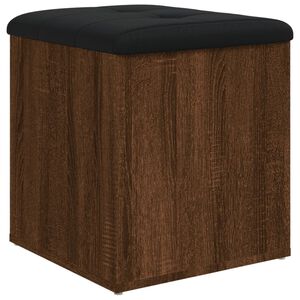 vidaXL Banco con almacenaje madera ingenier&iacute;a roble marr&oacute;n 42x42x45 cm
