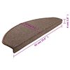 vidaXL Felpudos para escaleras 15 uds 65x24x4 cm Marr&oacute;n Caf&eacute; Semicircular Grande