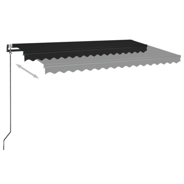 vidaXL Toldo retr&aacute;ctil autom&aacute;tico gris antracita 450x350 cm