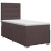 vidaXL Cama box spring con colch&oacute;n Marr&oacute;n Oscuro 90 x 200 cm Tela