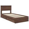 vidaXL Cama con almacenamiento con cabecera Roble Marr&oacute;n 90 x 190 cm