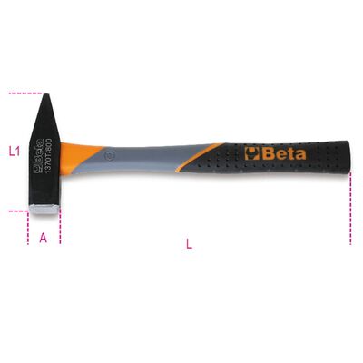 Beta Tools Martillo de mecánico 1370T 1000 asta de fibra 36 cm