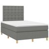 vidaXL Cama box spring con colch&oacute;n y LED tela marr&oacute;n oscuro 120x190 cm