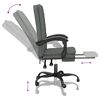 vidaXL Silla de oficina reclinable de tela gris oscuro