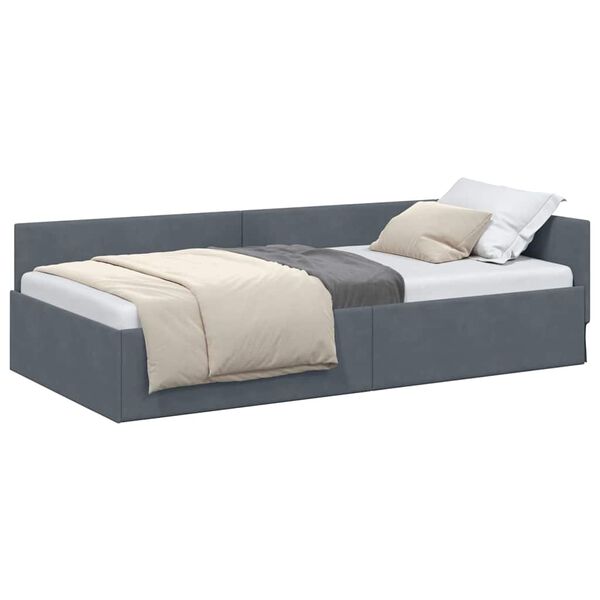 vidaXL Estructura de cama en esquina Gris oscuro 80 cm x 200 cm