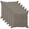 vidaXL Funda de almohada 6 pcs HOUTEN Gris Claro 60 x 60 cm Terciopelo