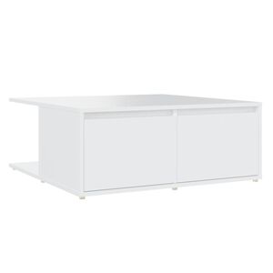 vidaXL Mesa de centro madera contrachapada blanco 80x80x31 cm