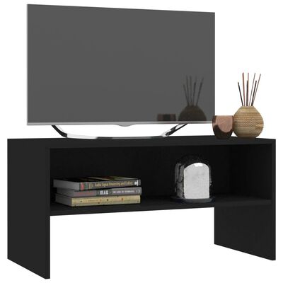 vidaXL Mueble para TV madera contrachapada negro 80x40x40 cm