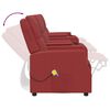 vidaXL Sillón reclinable de masaje 4 plazas cuero sintético rojo tinto