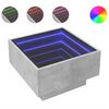 vidaXL Mesa de centro y LED madera ingenier&iacute;a gris hormig&oacute;n 50x50x30cm