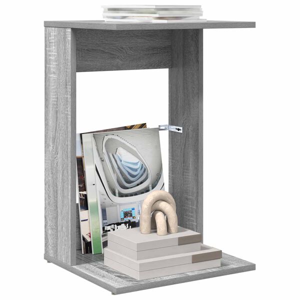 vidaXL Mesa lateral Gris Sonoma 40 x 38 x 62,5 cm Madera de ingenier&iacute;a