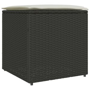 vidaXL Caja de cojines Negro 50 x 50 x 50 cm rat&aacute;n sint&eacute;tico