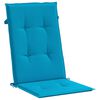 vidaXL Coj&iacute;n silla de jard&iacute;n respaldo alto 4 uds tela azul 120x50x3 cm