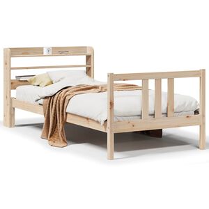 vidaXL Estructura de cama con cabecero madera maciza pino 90x190 cm