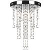 L&aacute;mpara blanca colgante de metal con adornos de cristal