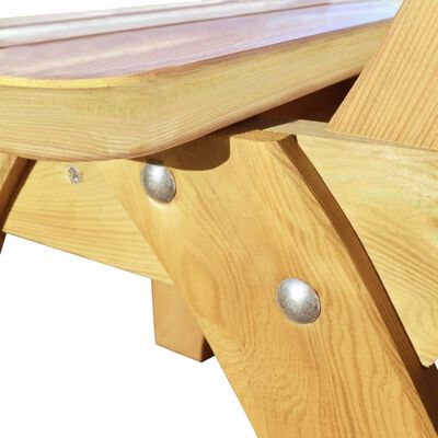 vidaXL Mesa y banco de exterior 4 piezas de madera de pino impregnada