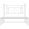 vidaXL Estructura cama sin colch&oacute;n con cabecero metal blanco 107x203cm