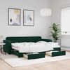 vidaXL Sof&aacute; cama nido con cajones terciopelo verde oscuro 80x200 cm