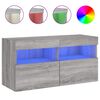 vidaXL Mueble de TV de pared con luces LED gris Sonoma 80x30x40 cm